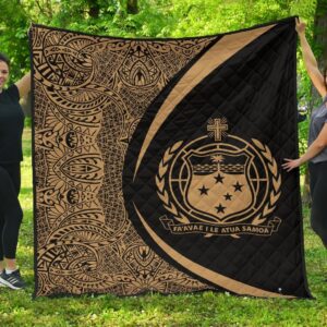 Samoa Coat Of Arms Polynesian Premium Quilt  Circle Style  02 J2  Quilt